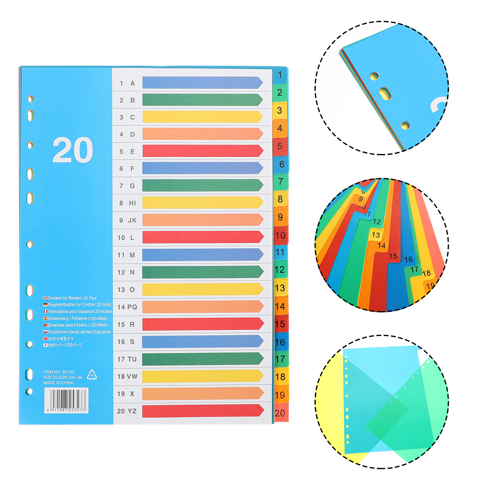 5 Divisores de Plástico de Col - Tab Divider A4 reseña y precio